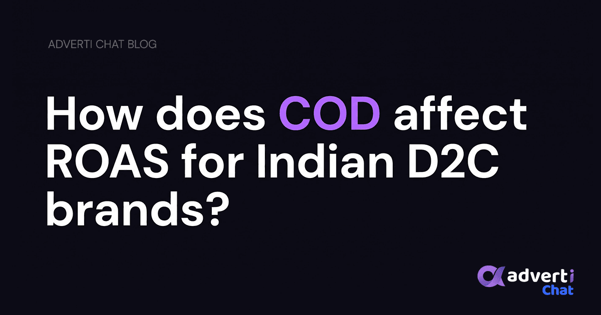 How does COD affect ROAS for Indian D2C brands?